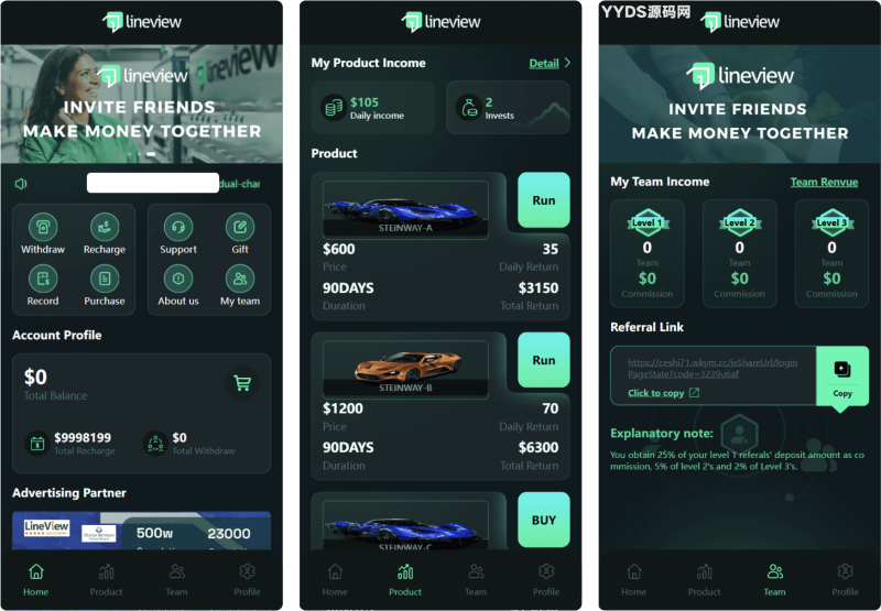 YM54-海外汽车投资理财源码可打包app